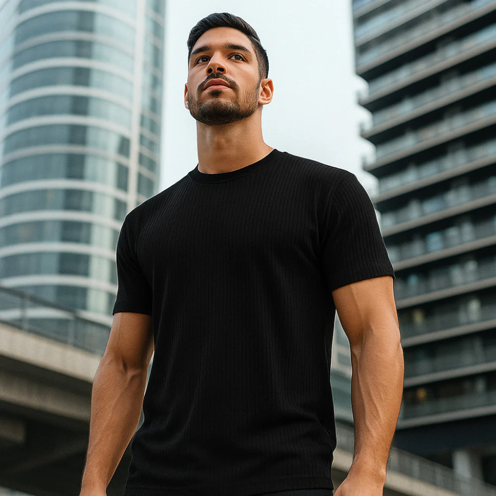 ACTIV BASIC CASUAL T-SHIRT - BLACK
