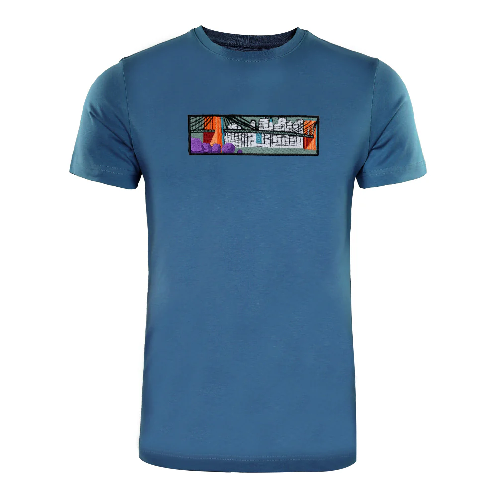ACTIV EMB R.NECK T-SHIRT - INDIGO - Image 2