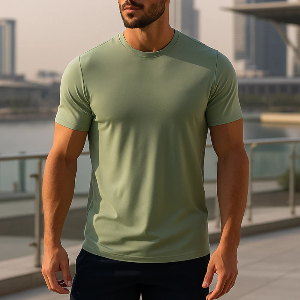 ACTIV EMB R.NECK T-SHIRT - MINTGREN
