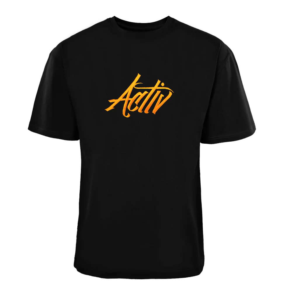 ACTIV EMB R.NECK T-SHIRT OVERSIZE - BLACK - Image 2