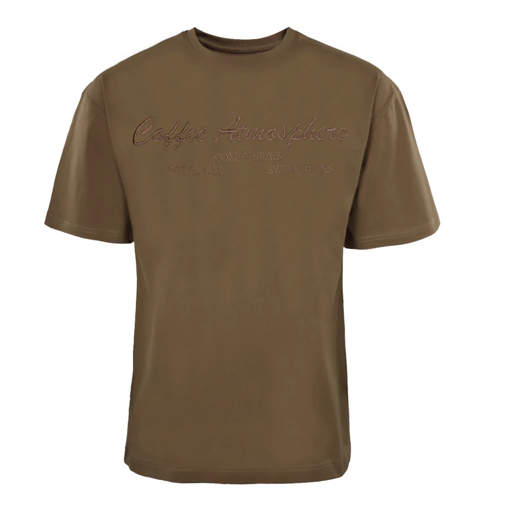 ACTIV EMB R.NECK T-SHIRT OVERSIZE - BROWN - Image 2