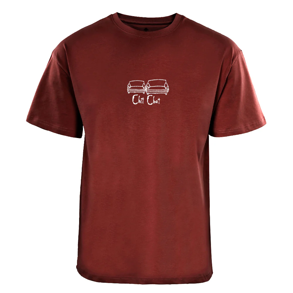 ACTIV EMB R.NECK T-SHIRT OVERSIZE - BURGUNDY - Image 2