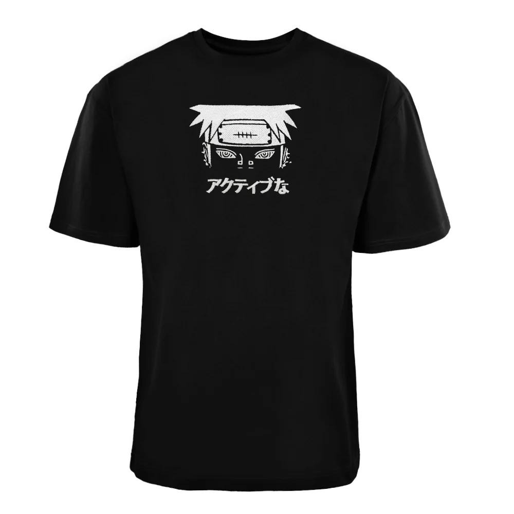 ACTIV GRAPHIC R.NECK -OVRSIZE T-SHIRT - BLACK - Image 3