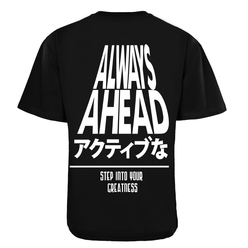 ACTIV GRAPHIC R.NECK -OVRSIZE T-SHIRT - BLACK - Image 4