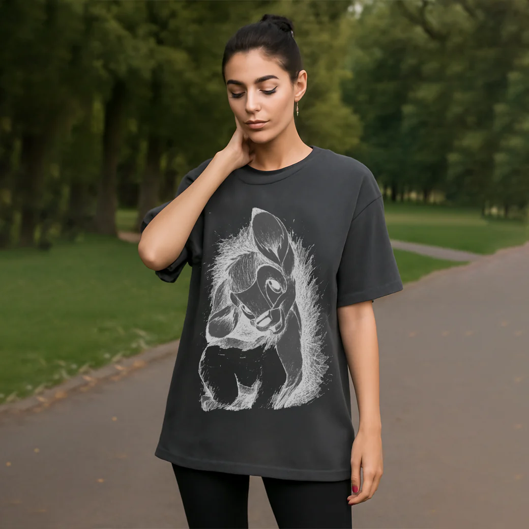 ACTIV GRAPHIC R.NECK -OVRSIZE T-SHIRT - CHARCOAL