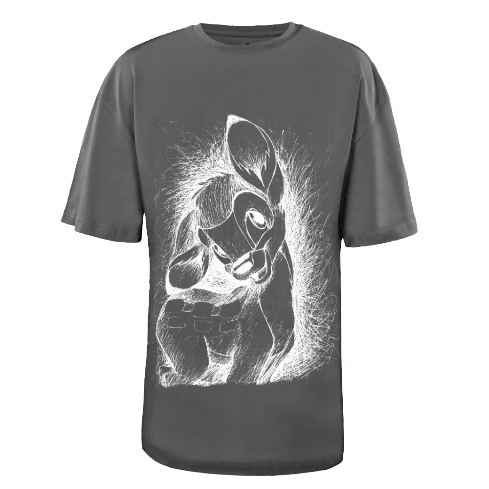 ACTIV GRAPHIC R.NECK -OVRSIZE T-SHIRT - CHARCOAL - Image 2