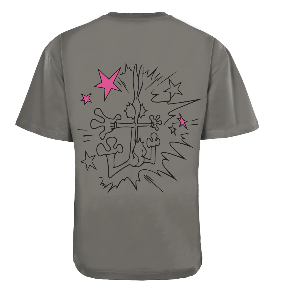 ACTIV GRAPHIC R.NECK -OVRSIZE T-SHIRT - D.GREY - Image 4