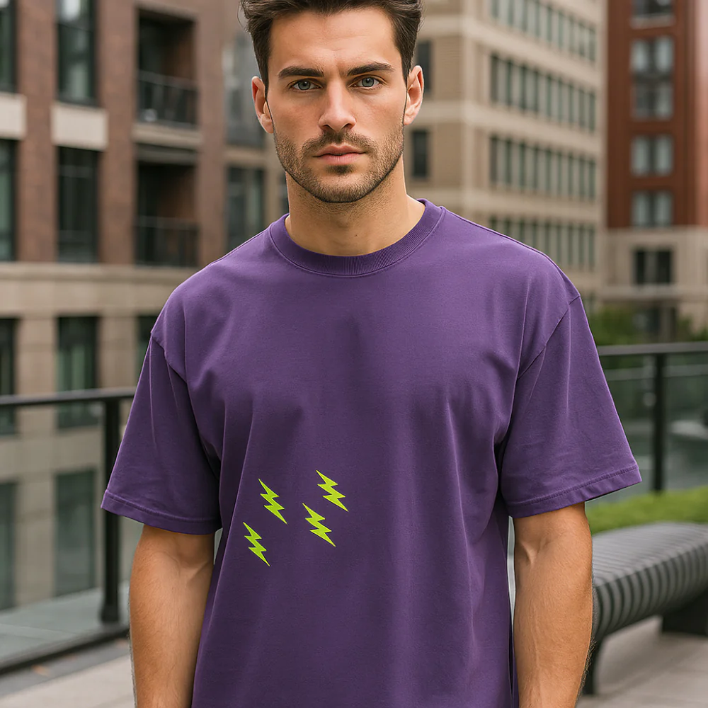 ACTIV GRAPHIC R.NECK -OVRSIZE T-SHIRT - PURPLE