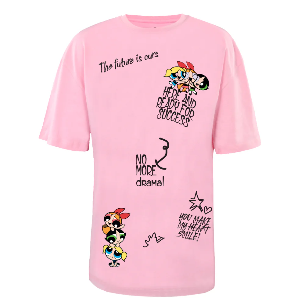 ACTIV GRAPHIC R.NECK -OVRSIZE T-SHIRT - ROSE - Image 2