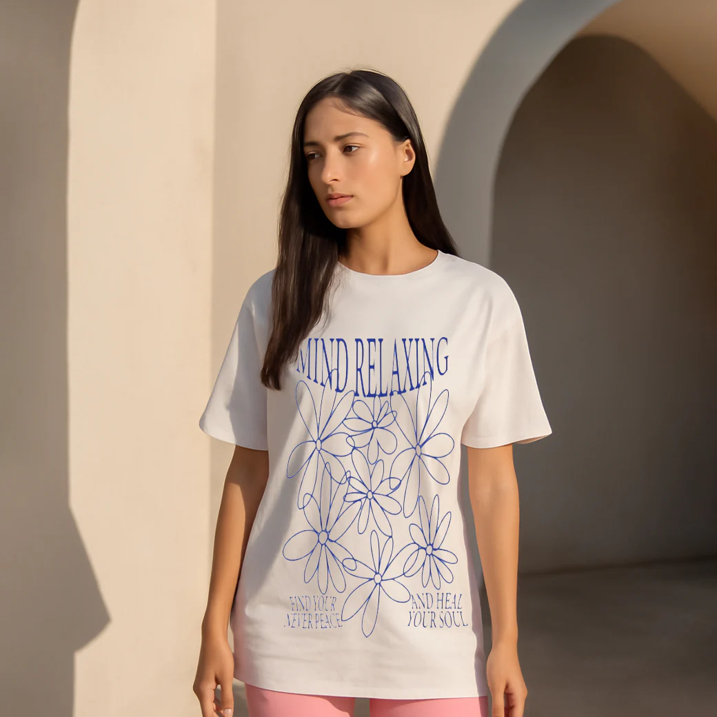 ACTIV GRAPHIC R.NECK -OVRSIZE T-SHIRT - WHITE