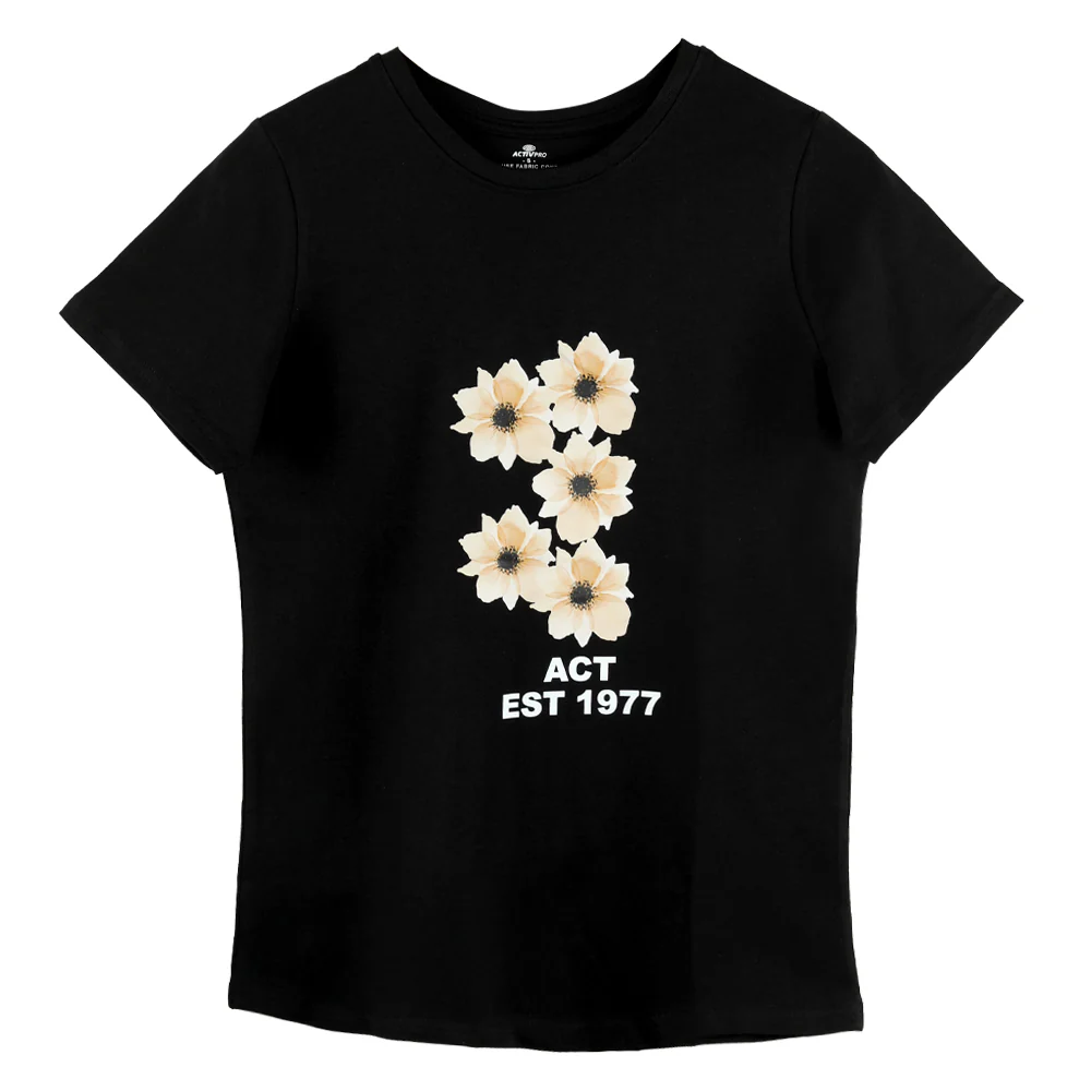 ACTIV GRAPHIC R.NECK T-SHIRT - BLACK