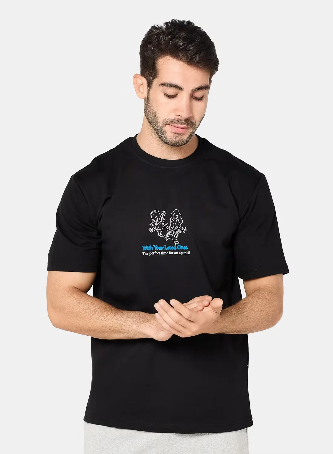 ACTIV GRAPHIC R.NECK T-SHIRT - BLACK - Image 5