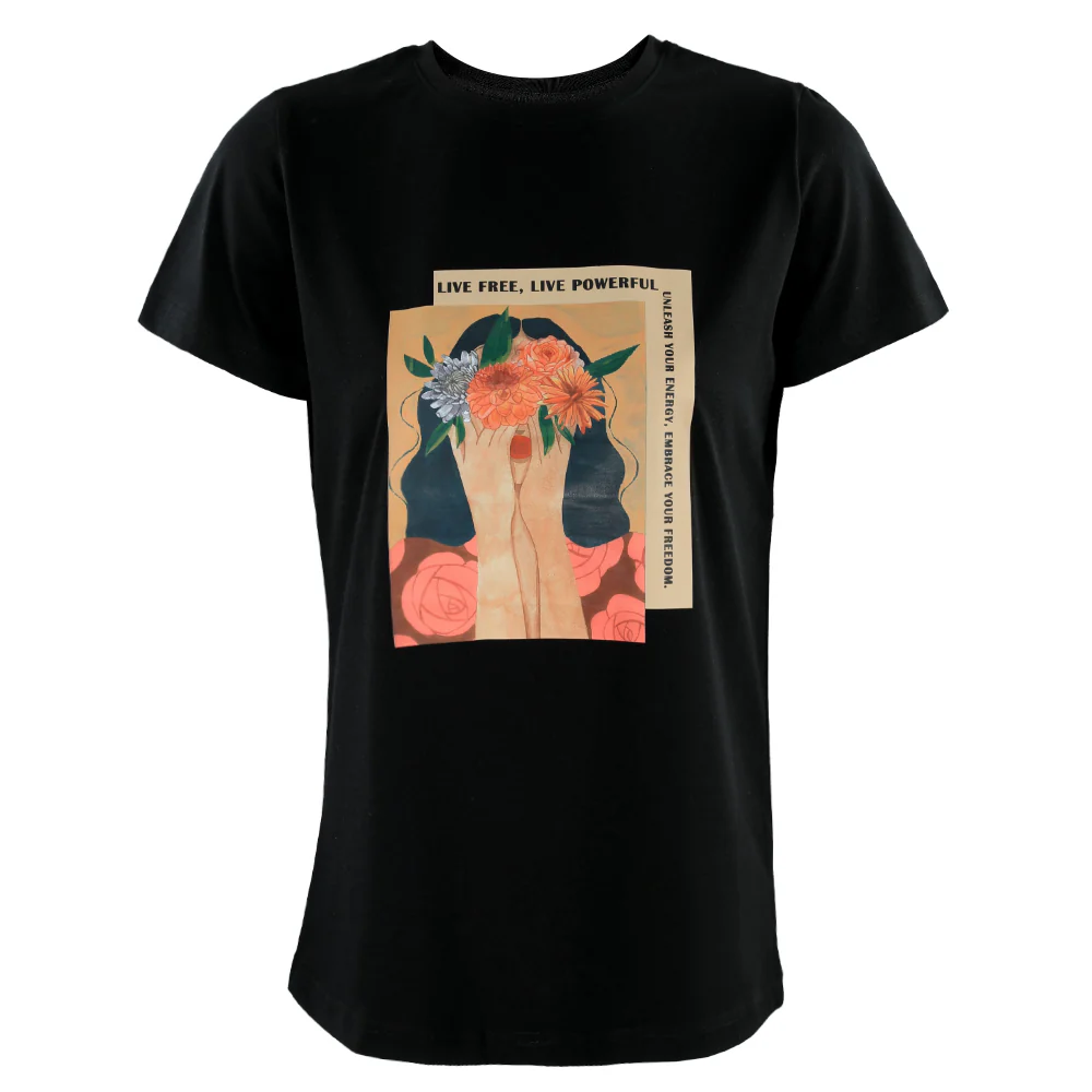 ACTIV GRAPHIC R.NECK T-SHIRT - BLACK - Image 2