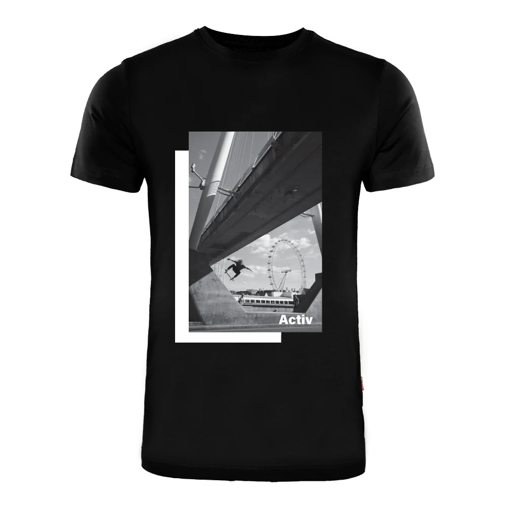 ACTIV GRAPHIC R.NECK T-SHIRT - BLACK - Image 2