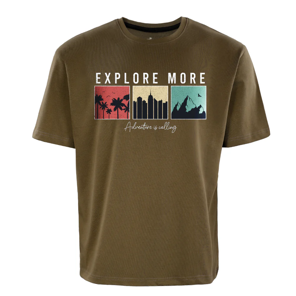 ACTIV GRAPHIC R.NECK T-SHIRT - BROWN - Image 2