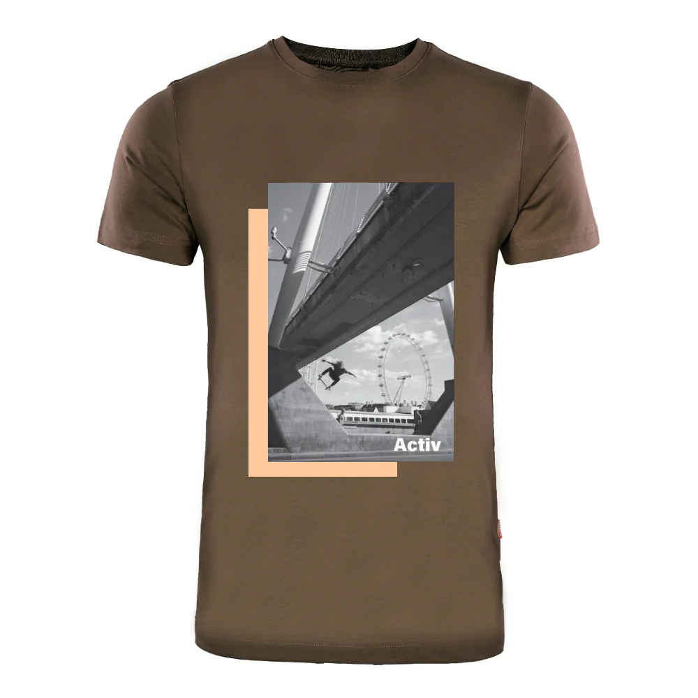 ACTIV GRAPHIC R.NECK T-SHIRT - BROWN - Image 2