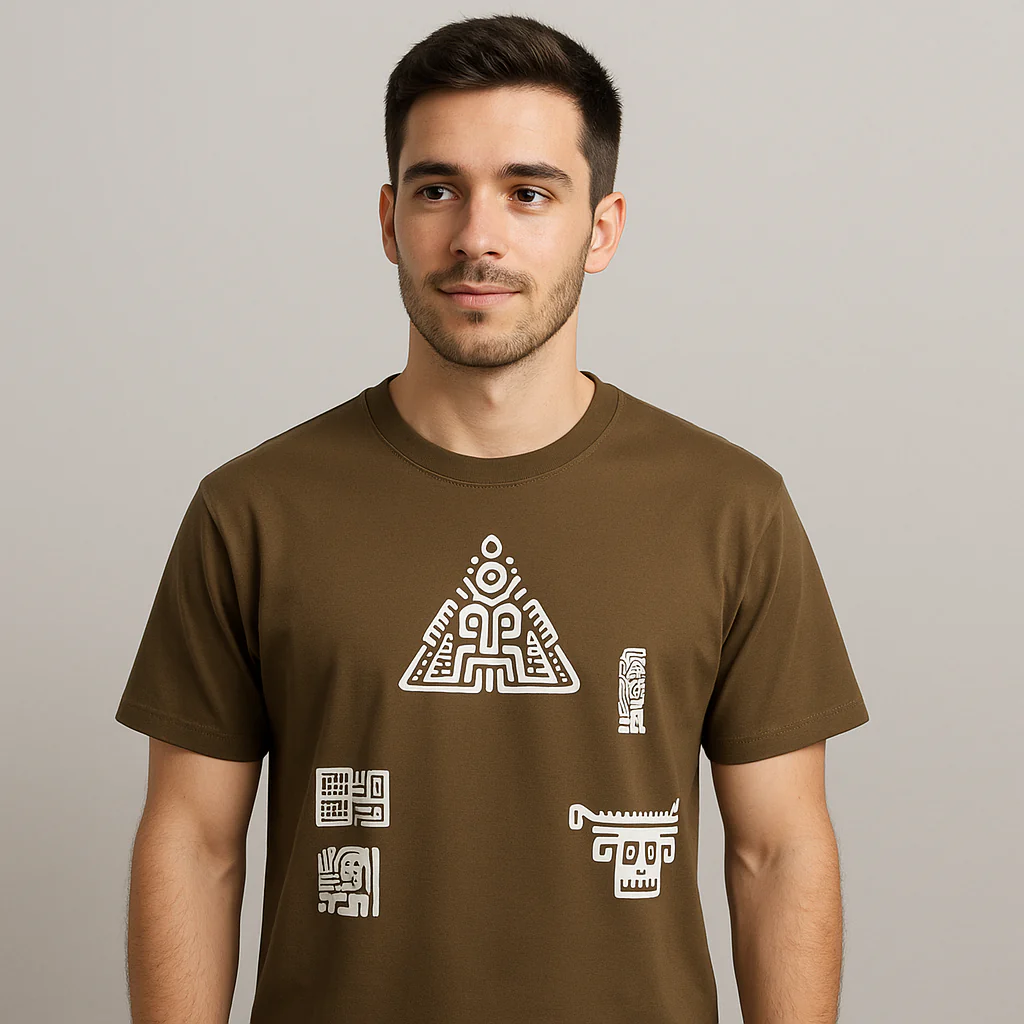 ACTIV GRAPHIC R.NECK -OVRSIZE T-SHIRT - BROWN