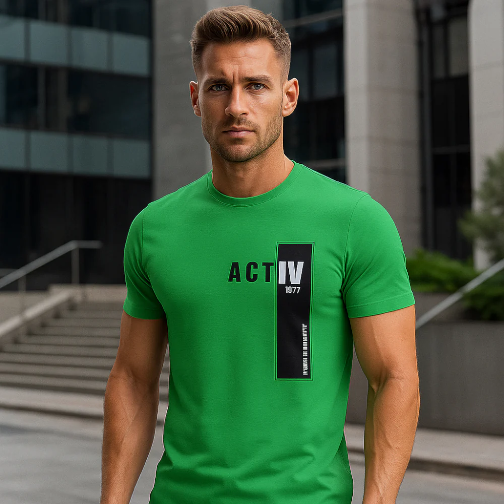ACTIV GRAPHIC R.NECK T-SHIRT - GREEN
