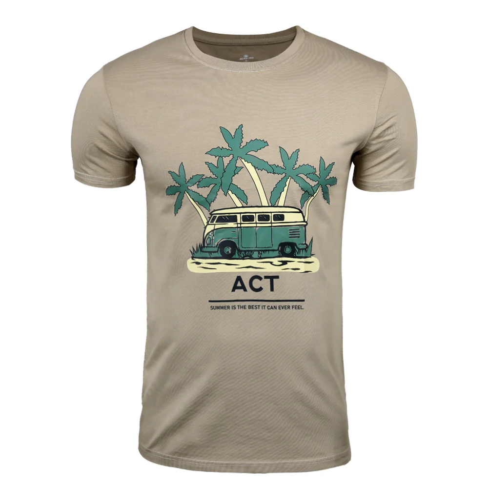 ACTIV GRAPHIC R.NECK T-SHIRT - KHAKI