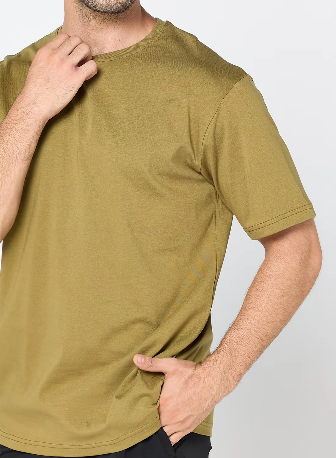 ACTIV GRAPHIC R.NECK T-SHIRT - KHAKI - Image 5
