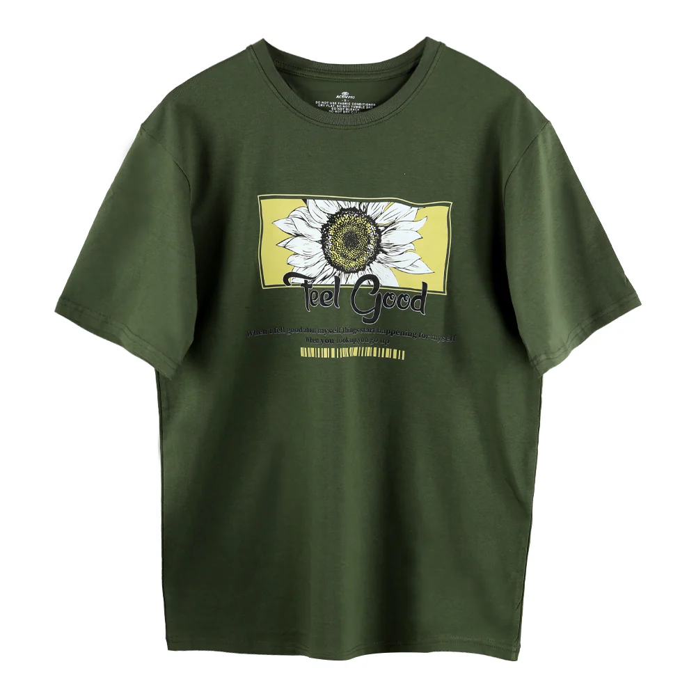 ACTIV GRAPHIC R.NECK T-SHIRT - OLIVE