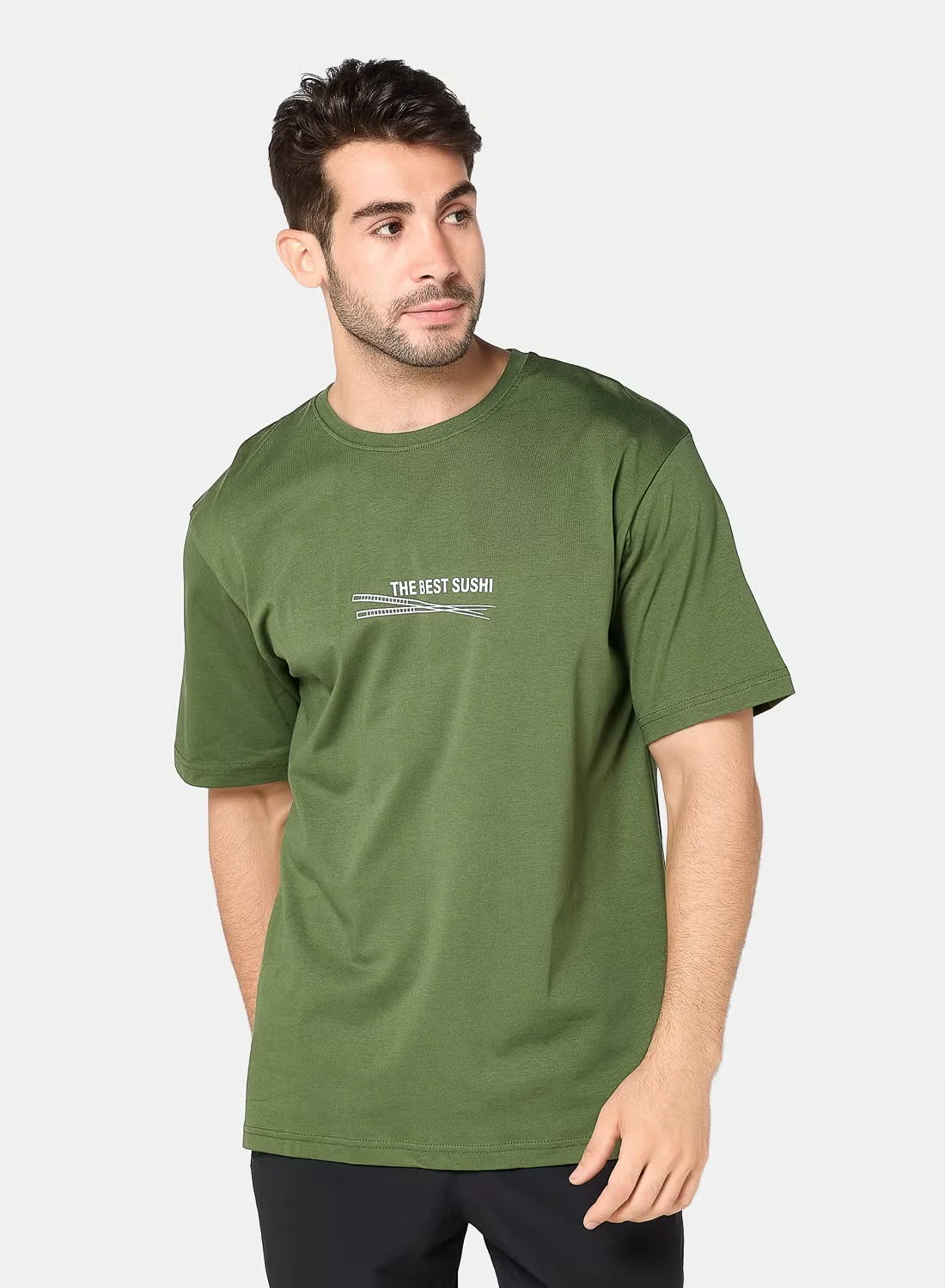 ACTIV GRAPHIC R.NECK T-SHIRT - OLIVE - Image 6