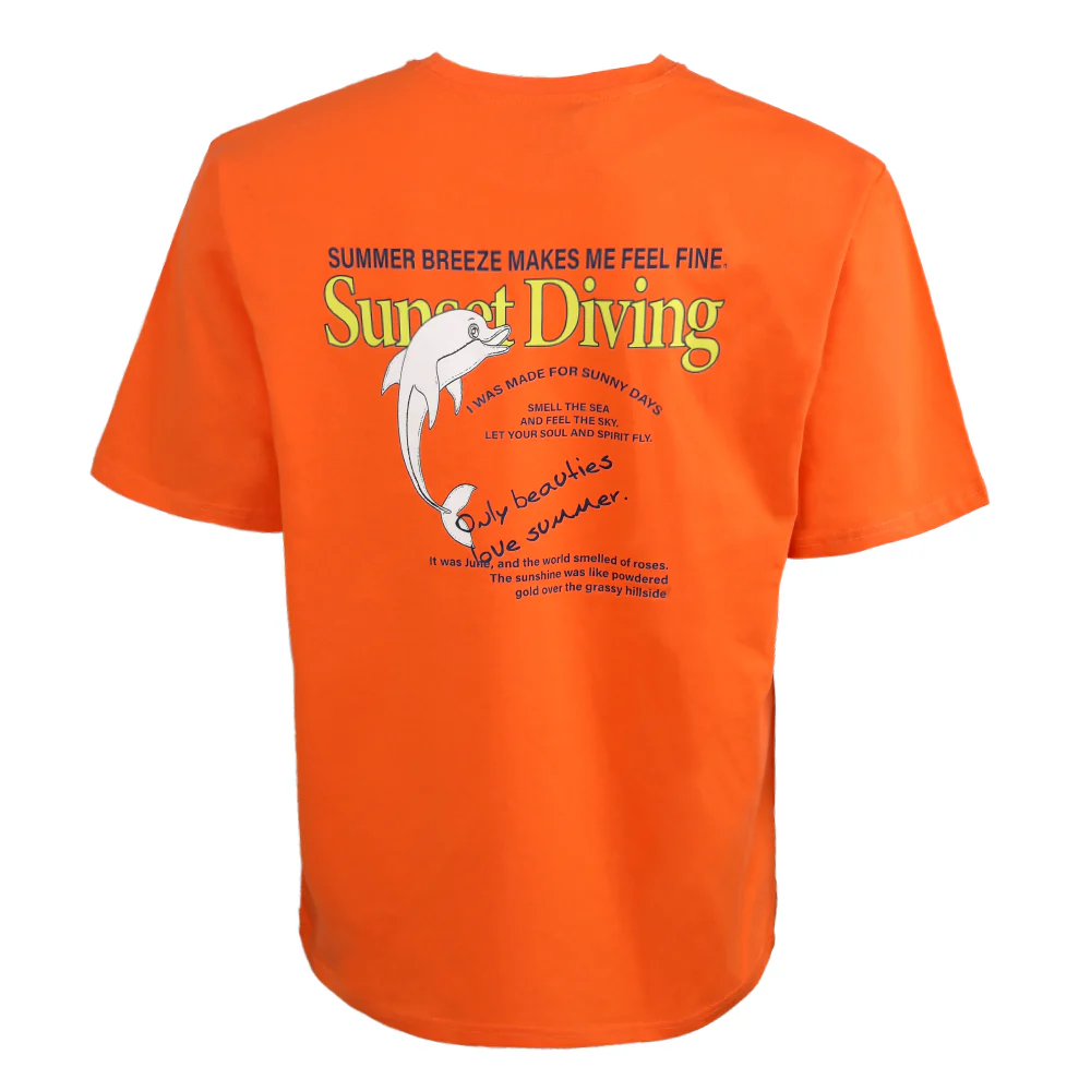 ACTIV GRAPHIC R.NECK T-SHIRT - ORANGE - Image 3