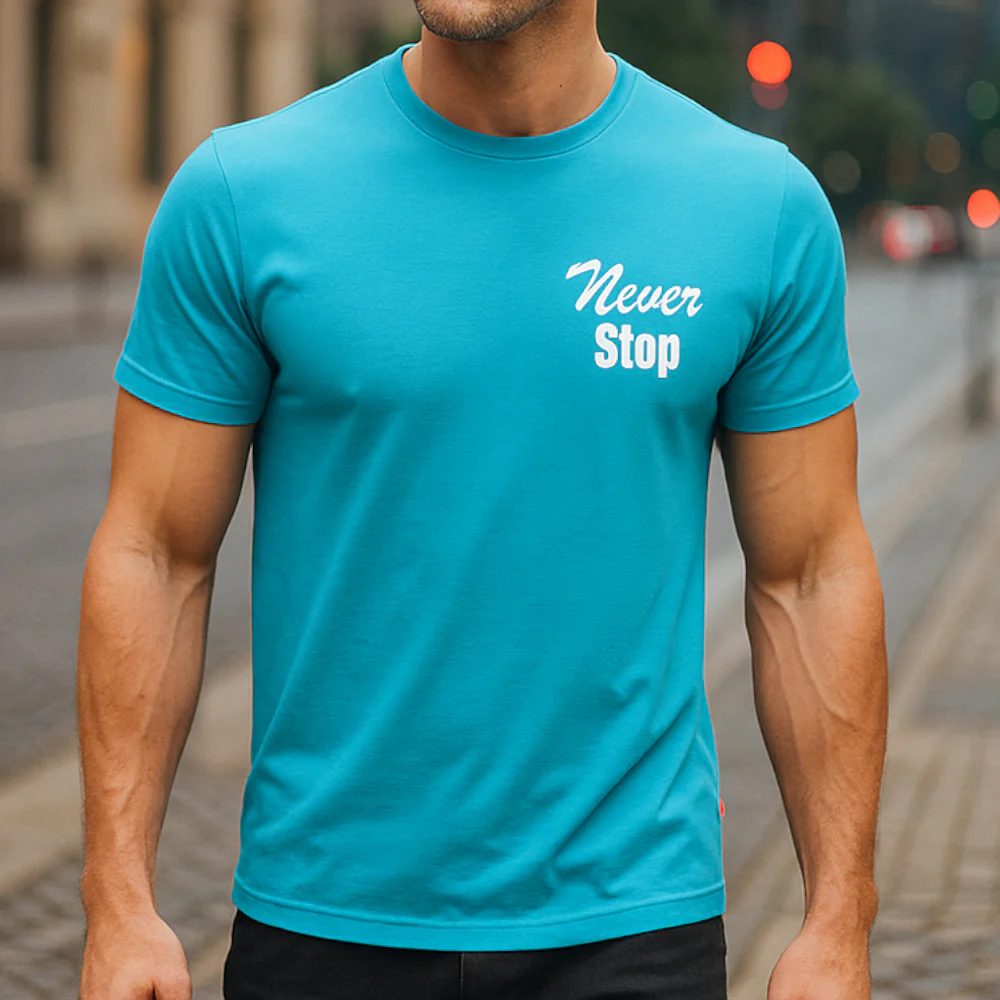 ACTIV GRAPHIC R.NECK T-SHIRT - SKYBLUE