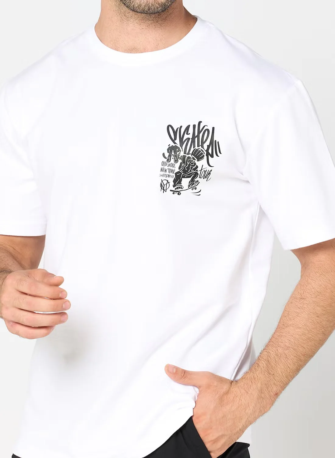 ACTIV GRAPHIC R.NECK T-SHIRT - WHITE - Image 5