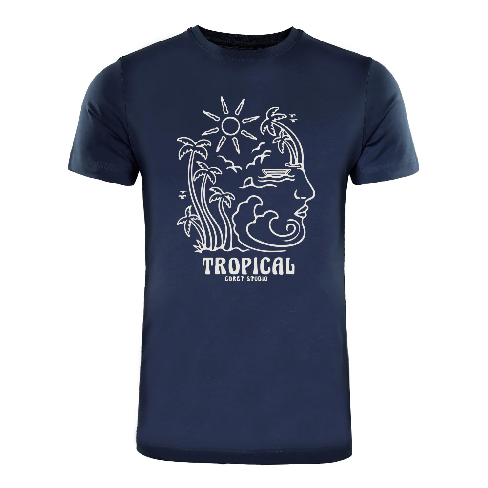 ACTIV HAWAII R.NECK T-SHIRT - NAVY - Image 2