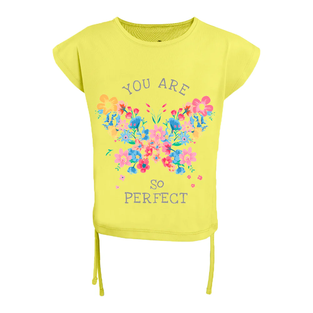 ACTIV GRAPHIC SIDE-TIES T-SHIRT - YELLOW