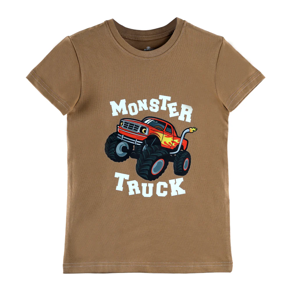 ACTIV GRAPHIC R.NECK T-SHIRT - CAMEL