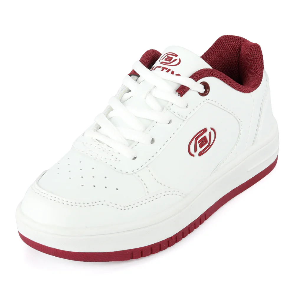 ACTIV LIFE STYEL SHOES - WHITE*BURGANDY - Image 3