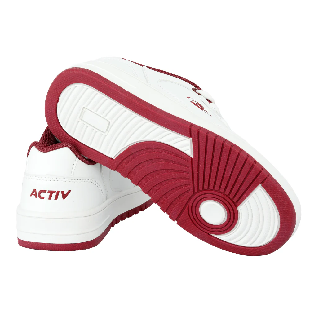 ACTIV LIFE STYEL SHOES - WHITE*BURGANDY - Image 4