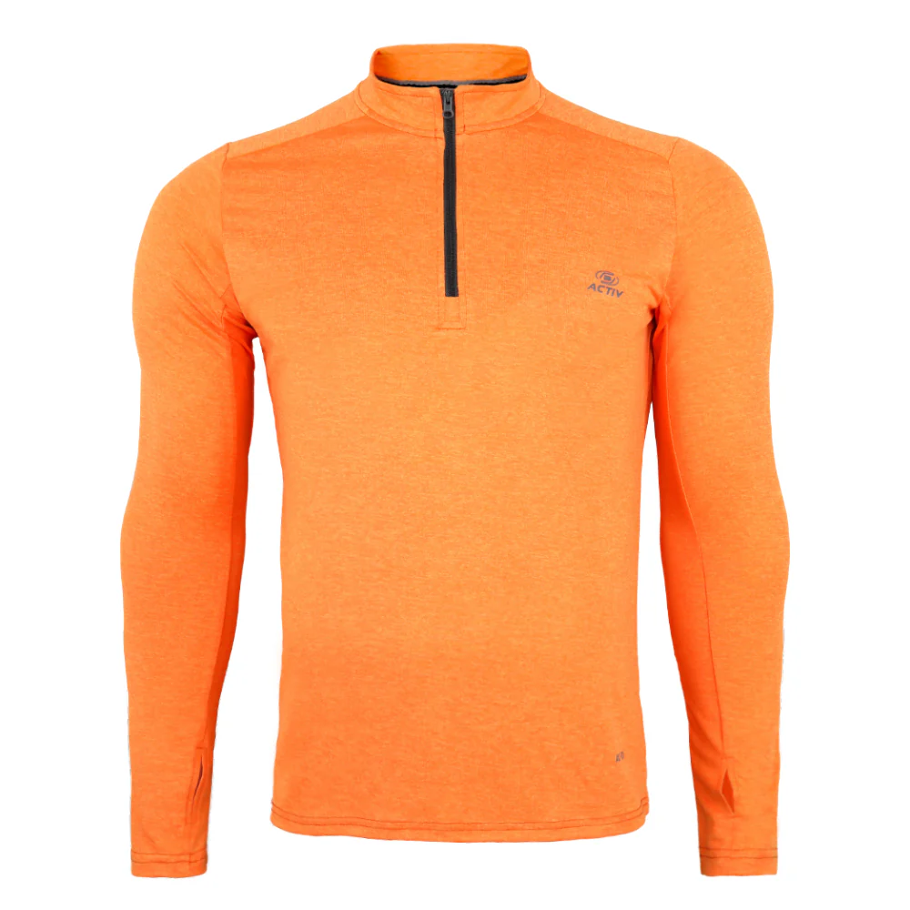 ACTIV PRINT L-S T-SHIRT- ORANGE