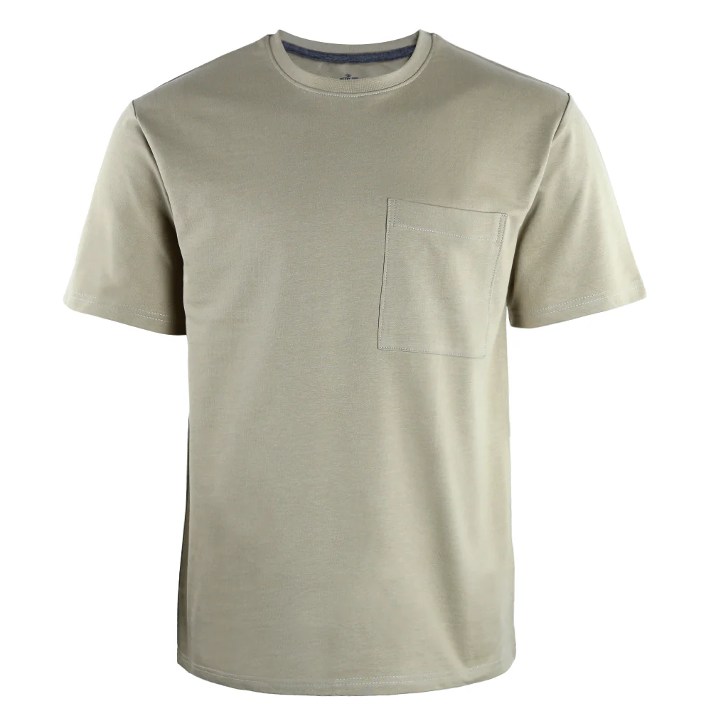 ACTIV POCKET R.NECK T-SHIRT - D.CAFE