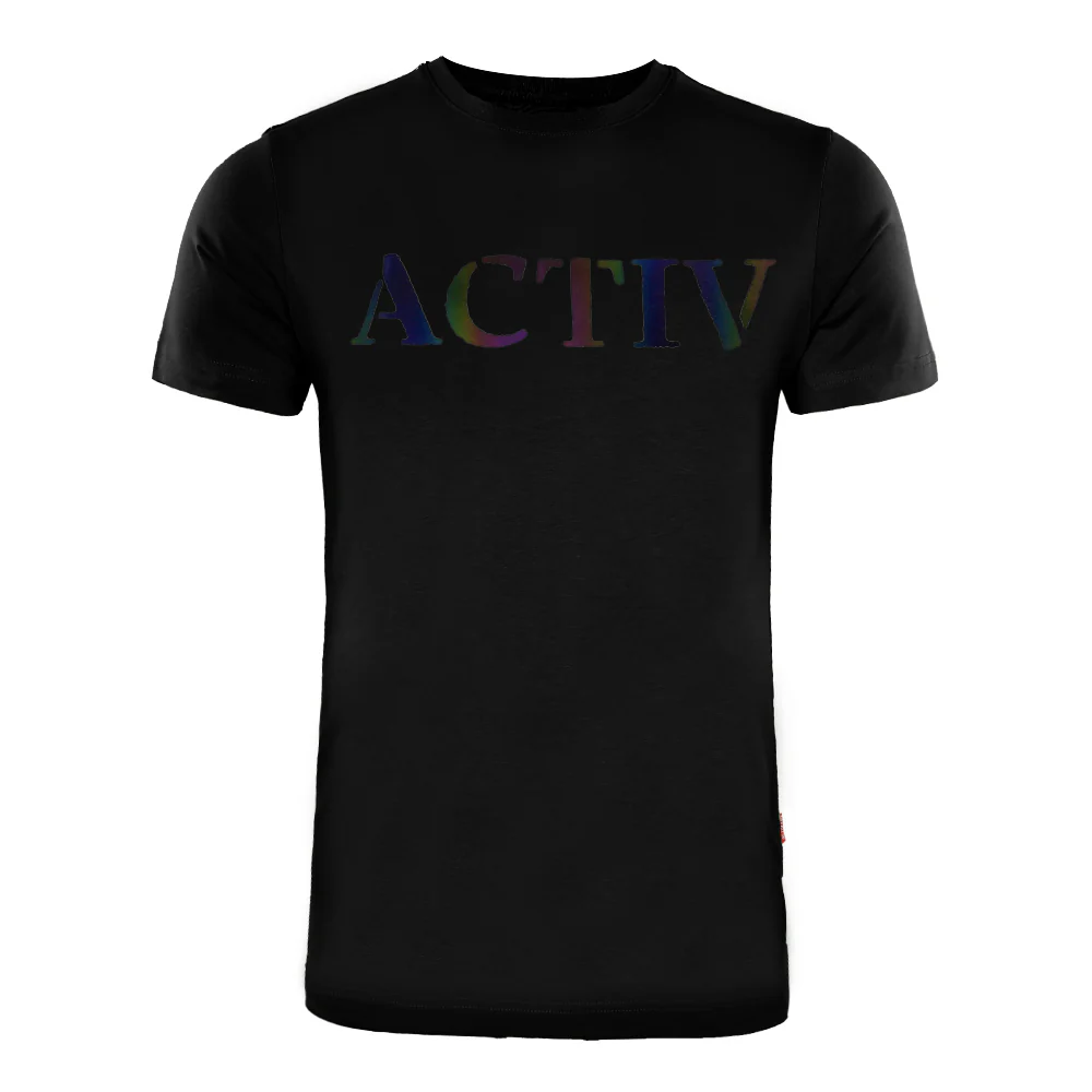 ACTIV PRINT R.NECK T-SHIRT - BLACK - Image 2