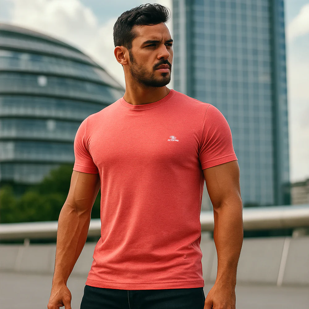 ACTIV PRINT R.NECK T-SHIRT - MELON