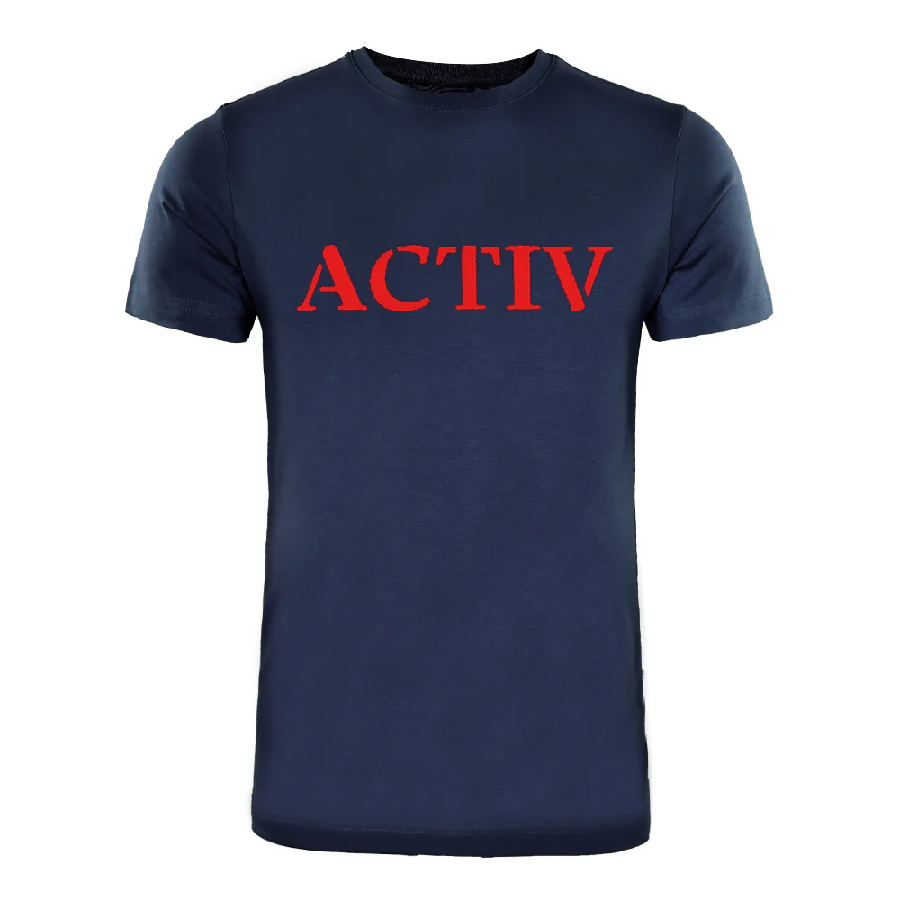 ACTIV PRINT R.NECK T-SHIRT - NAVY - Image 2