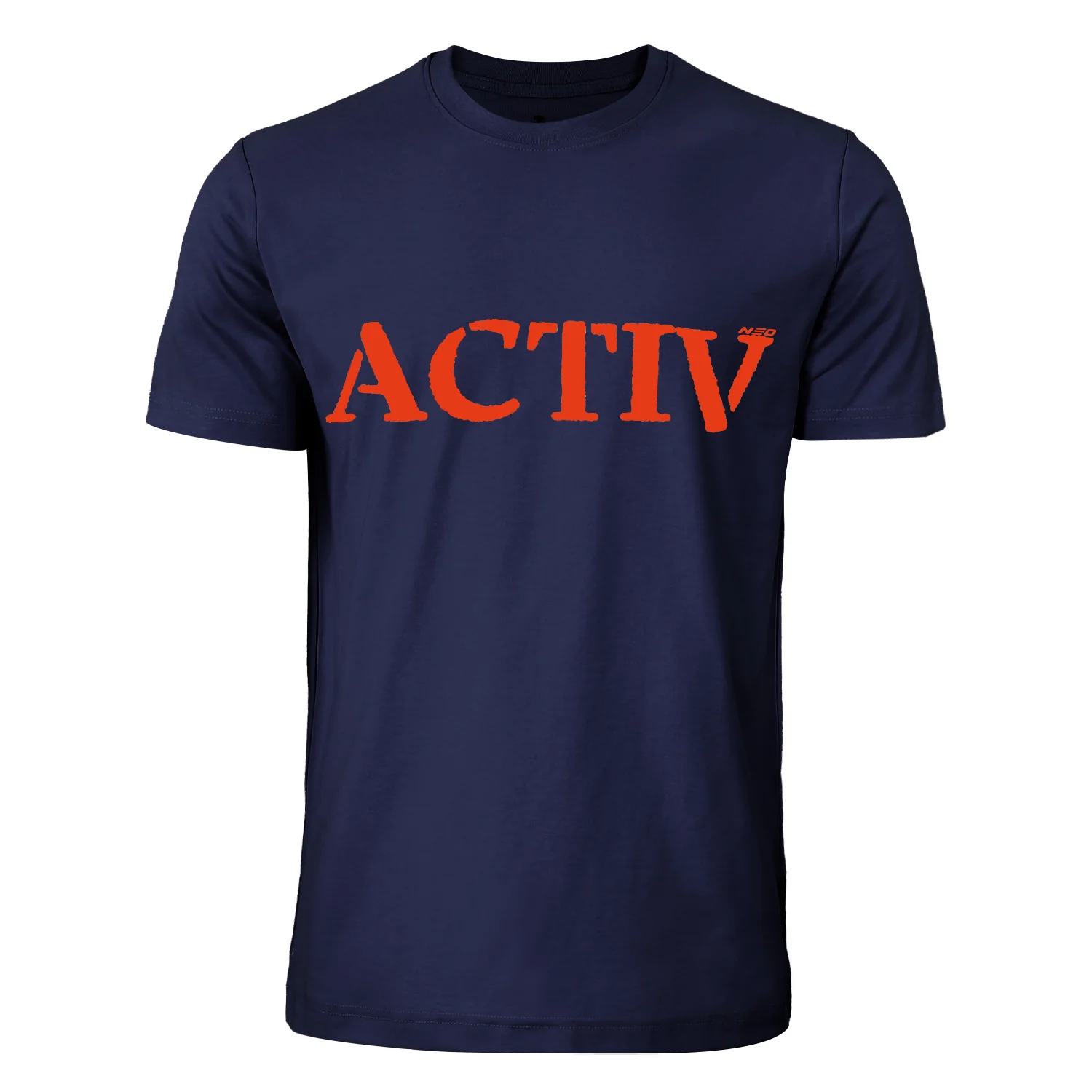 ACTIV PRINT R.NECK T-SHIRT - NAVY