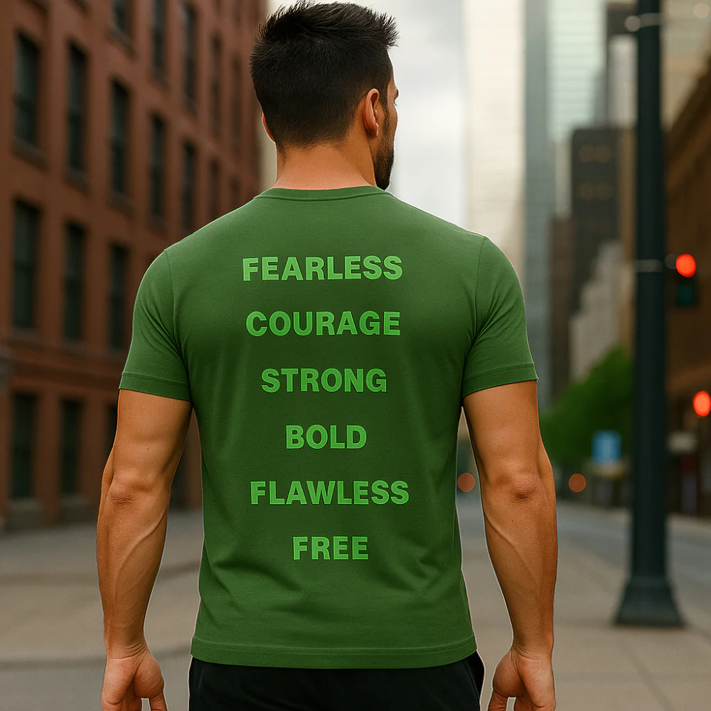 ACTIV PRINT R.NECK T-SHIRT - OLIVE - Image 2