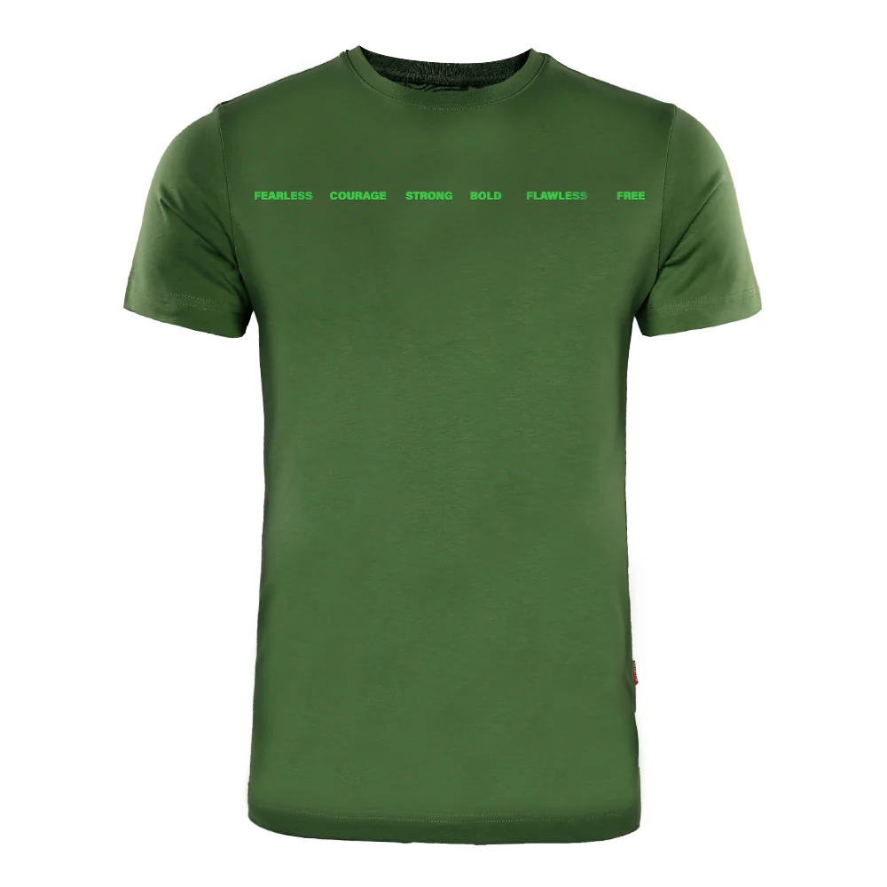 ACTIV PRINT R.NECK T-SHIRT - OLIVE - Image 3