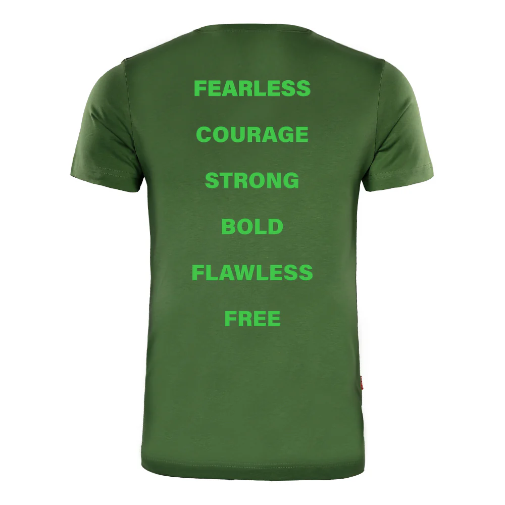 ACTIV PRINT R.NECK T-SHIRT - OLIVE - Image 4