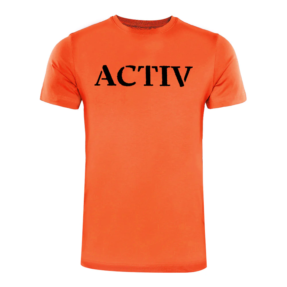 ACTIV PRINT R.NECK T-SHIRT - ORANGE - Image 2