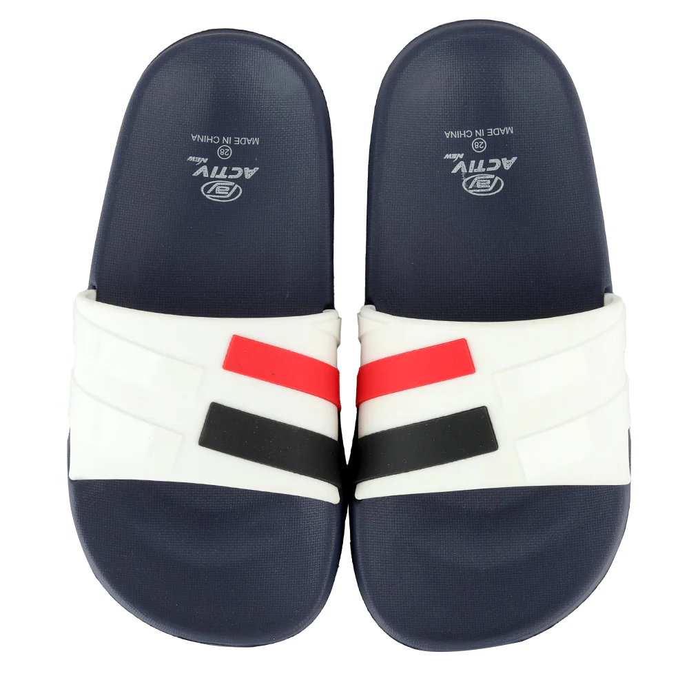 ACTIVNEW KIDS SLIPPER - WHT*NAVY - Image 2