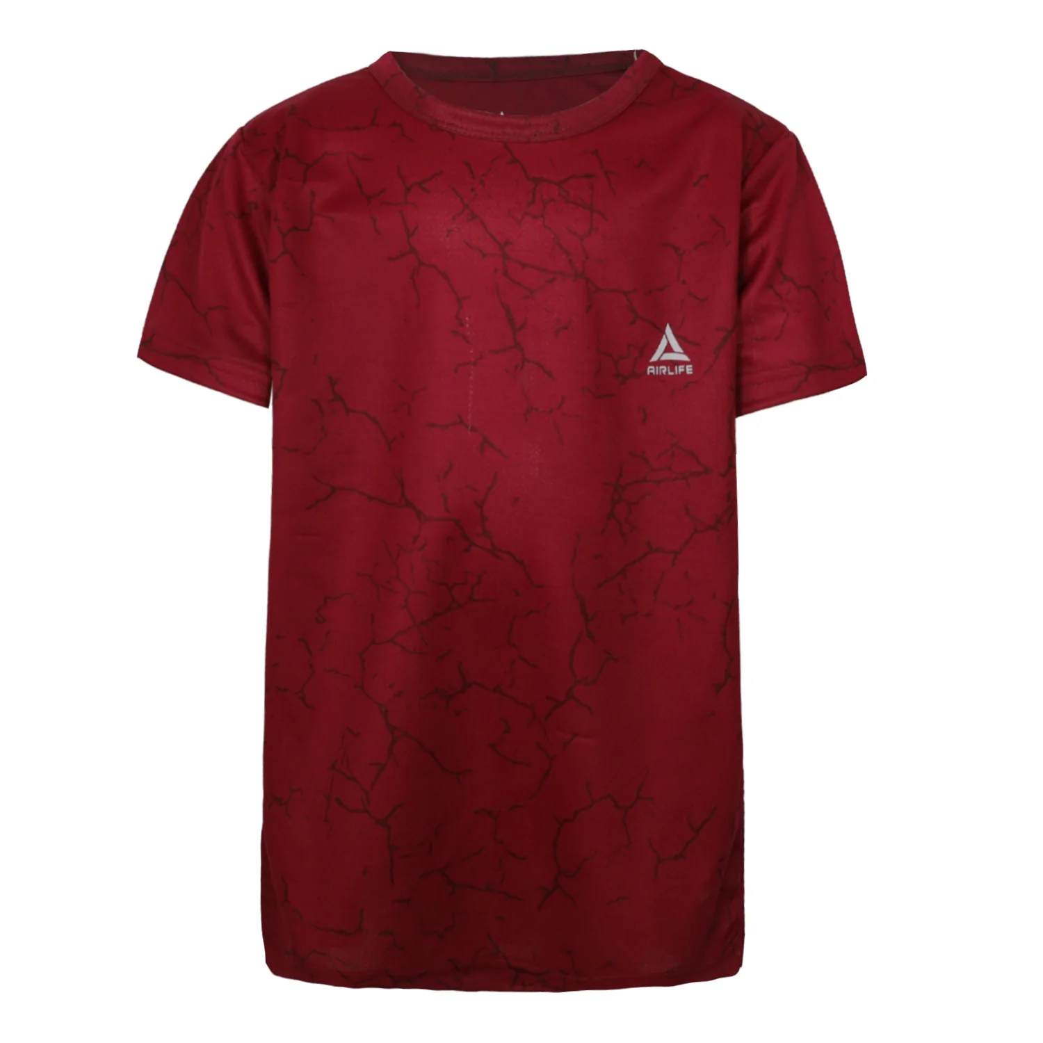 AIRLIFE F.COVER R.NECK T-SHIRT - BURGUNDY