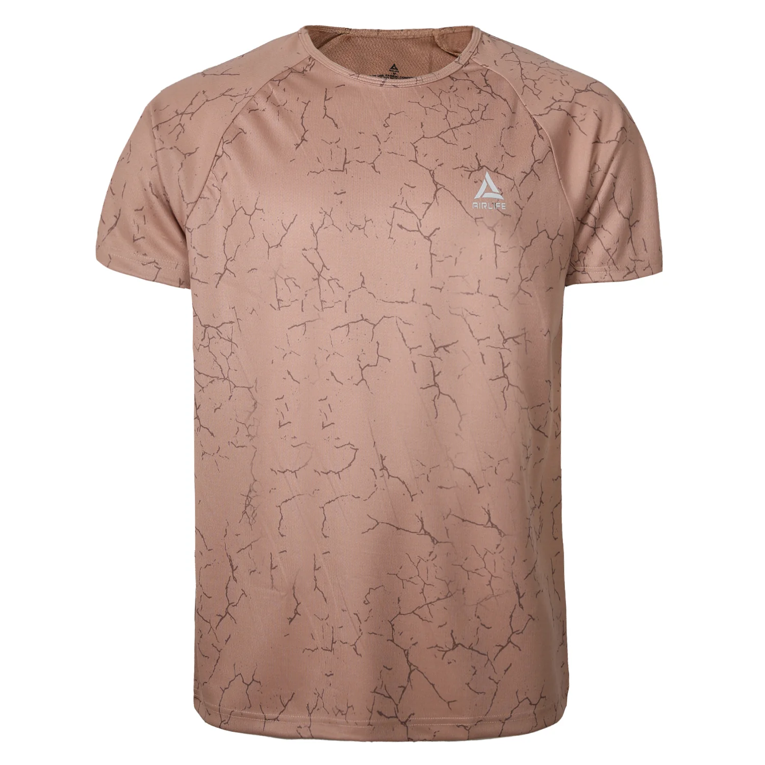 AIRLIFE F.COVER R.NECK T-SHIRT - CAFE